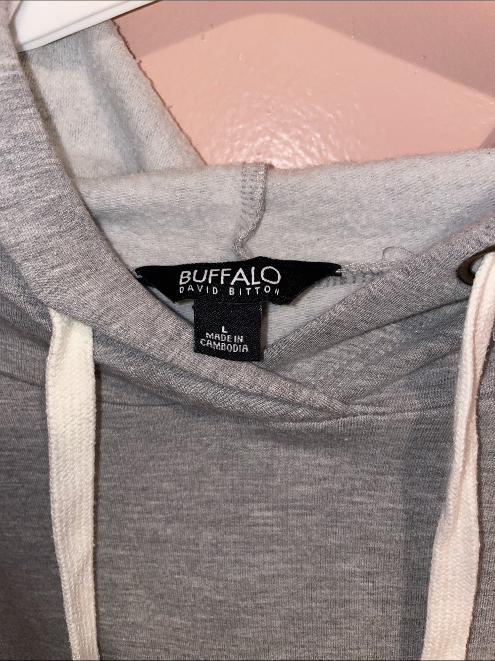 Buffalo David Bitton Light Gray Crewneck Hoodie Sweater - Picture 2 of 3
